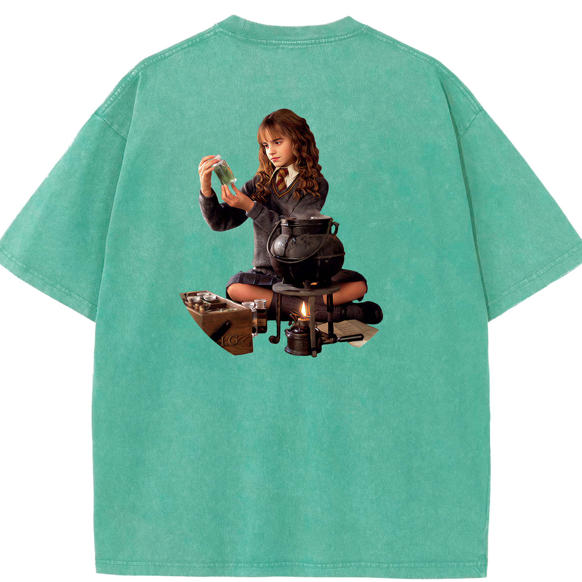 （画像用） Harry Potter ハリー・ポッターシリーズ 綿100% ヴィンテージ風 半袖Tシャツ（背面プリント）